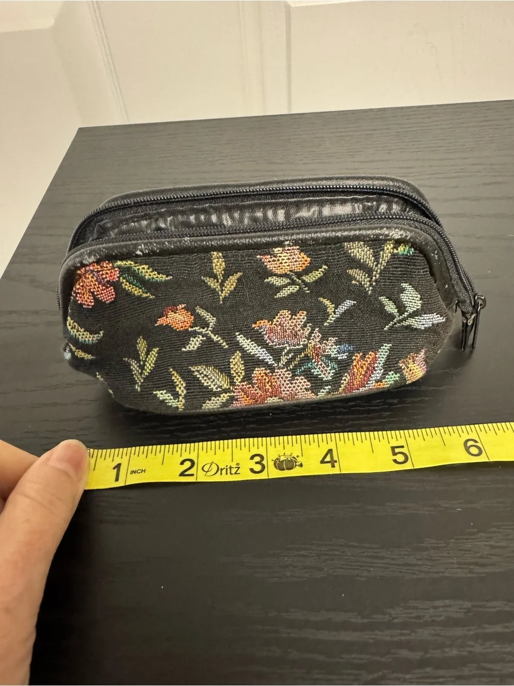 VTG Accessory Works Floral Tapestry Cosmetic Pouch Makeup Bag 90s